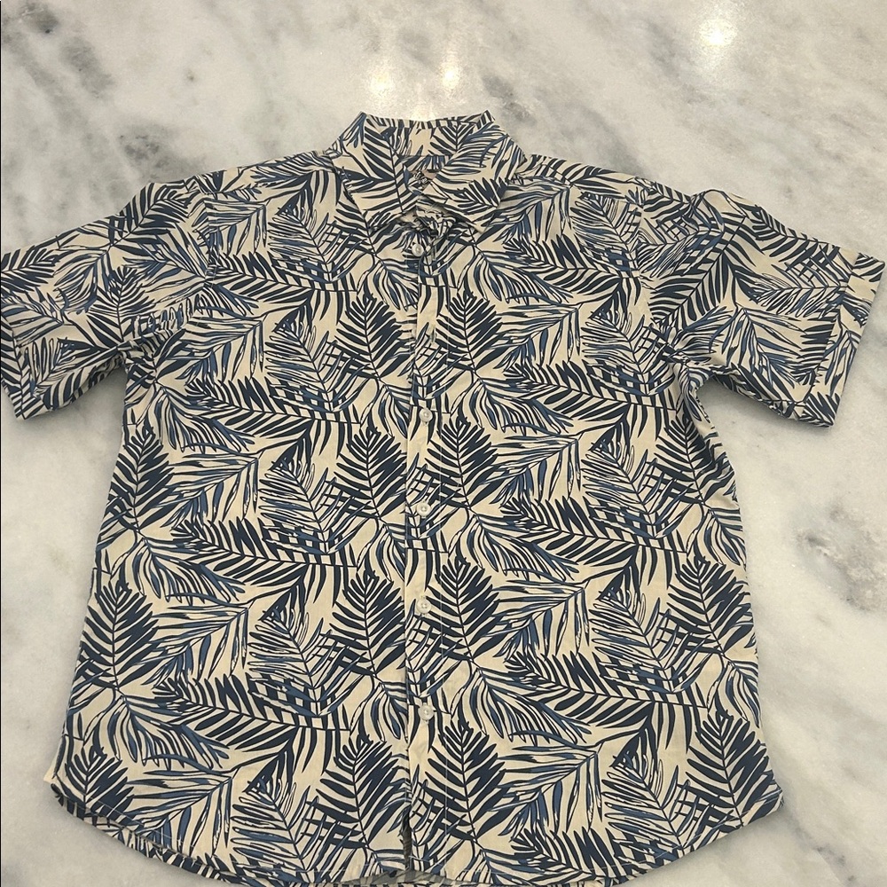 First Wave Navy Leaf Pattern Shirt
